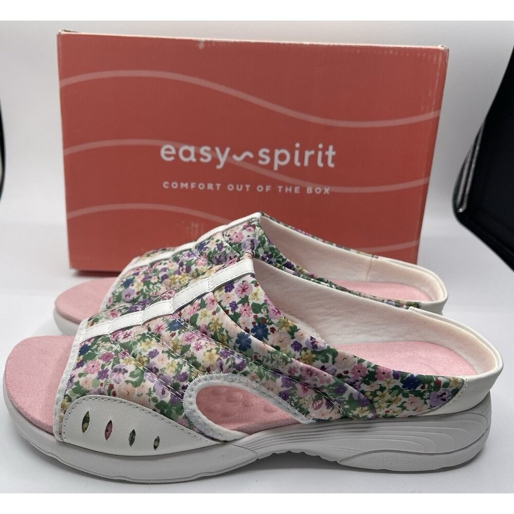 Easy Spirit Womens Traciee 2 Floral Slide Sandals 11 Wide‎ Lightweight